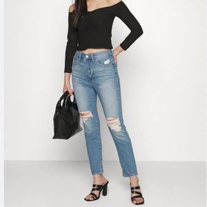 Madewell perfect vintage jean in denman wash, ripped, size 25